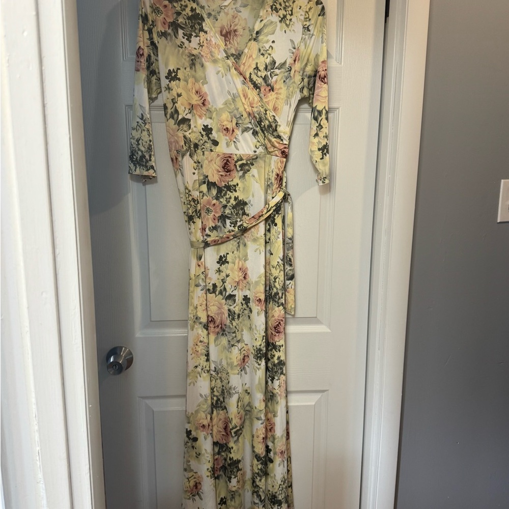 Pinkblush Floral Long Sleeve Maxi Dress